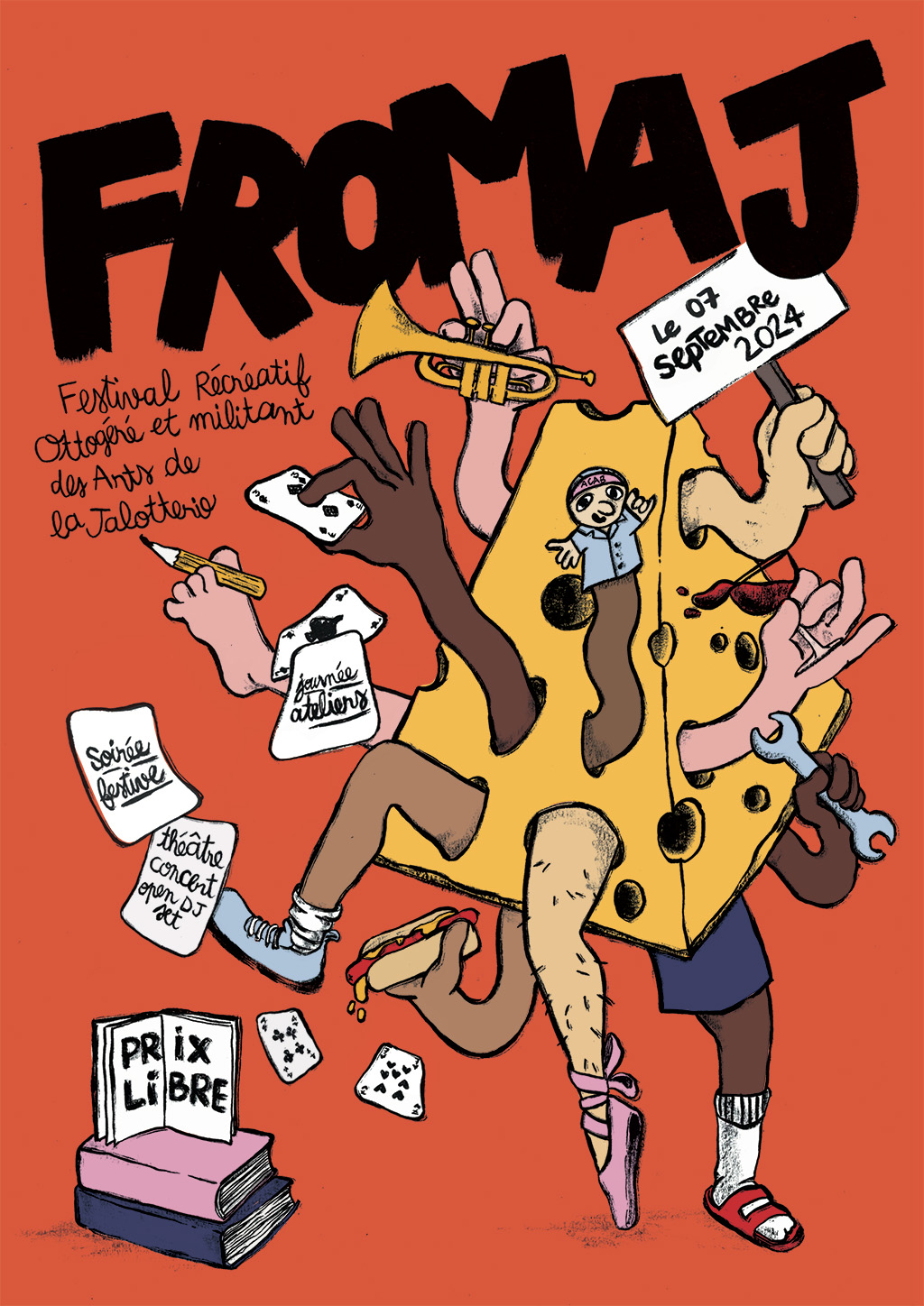 Affiche illustrée festival Nantes le Fromaj